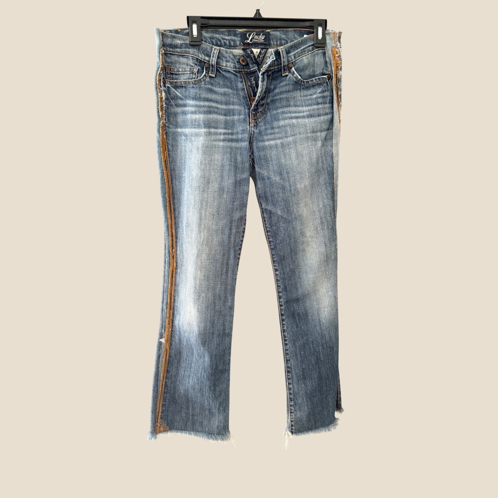 Lucky Brand Y2k Larkspur Sweet N Low Bootcut Jeans Blue Side Stripe Size 6 28